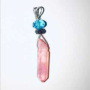 Angel Aura Quartz Crystal w/Sterling mounting